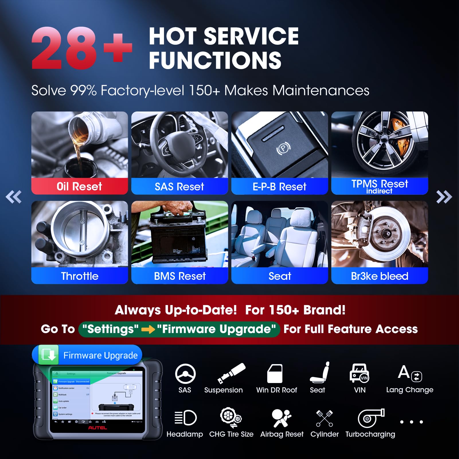 Autel Scanner MaxiCOM MK808S: 2026 Bidirectional Tool as MX808S MK808BT Pro M808Z, Work as MaxiCheck MX900 MK900BT, 28+ Service, 3000+ Active Tests, All System OBD2 Diagnostics, OS 11, 10X Faster