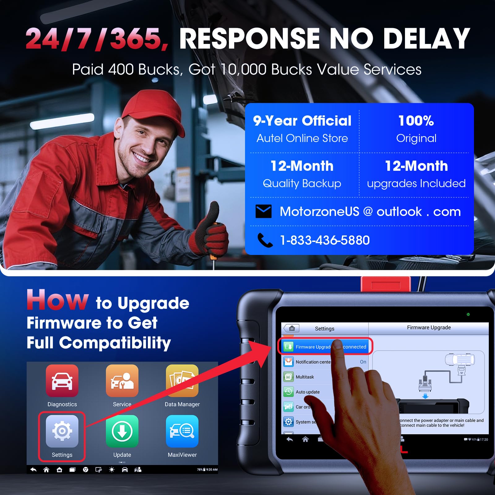 Autel Scanner MaxiCOM MK808S: 2026 Bidirectional Tool as MX808S MK808BT Pro M808Z, Work as MaxiCheck MX900 MK900BT, 28+ Service, 3000+ Active Tests, All System OBD2 Diagnostics, OS 11, 10X Faster